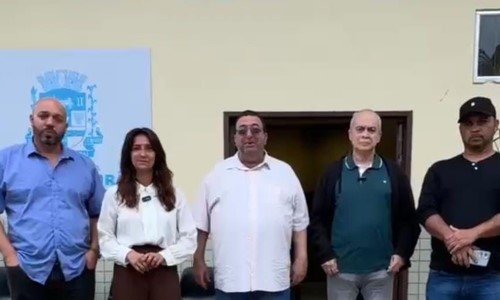 Katia Miki, Munir Neto e Macrei anunciam atendimento do Saae-VR na Secretaria da Califórnia